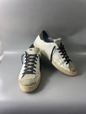 P448 John Dragoes Lace-up White Sneakers, Men's Size 45